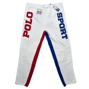 New Polo Sport Ralph Lauren RL Moto Racing Team Pants Men's Large Red White Blue